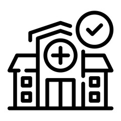 Obraz premium hospital line icon