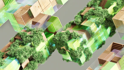 Nature-Tech Synergy: Living Modular Cubes, ESG Concept