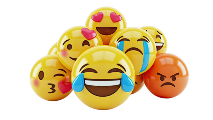 Diverse Group of Expressive Emojis