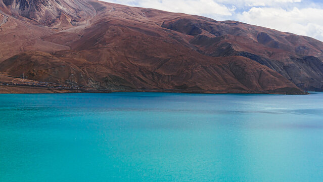 Baisha Lake, Turquoise Alpine Lake on the Pamir Plateau in Xinjiang