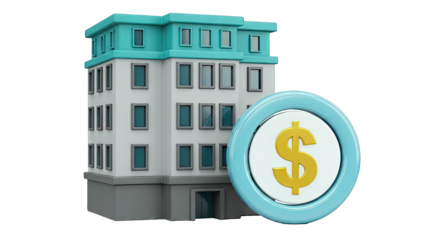 Building and Dollar Sign Icon