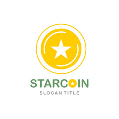 Obraz premium A White star symbol in a golden yellow circle