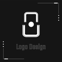 abstract silver monogram logo design