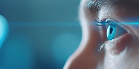 Human eye as control center for AI conceptual sci-fi mood macro photography, Realistic Photo