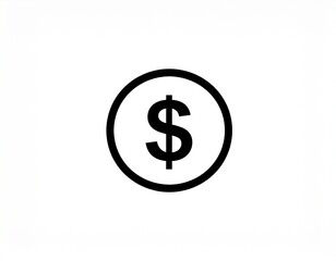 Fototapeta premium Dollar Sign Icon in Circular Frame
