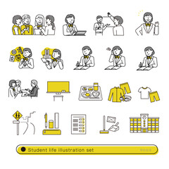 学校生活イラストセット