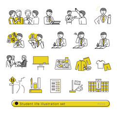 学校生活イラストセット