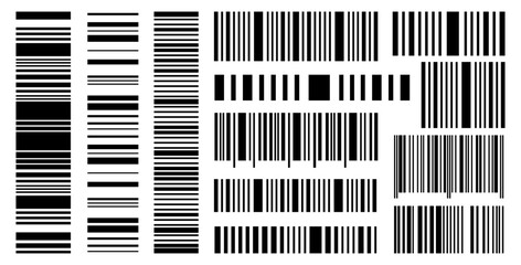 Barcode vector collection. Black and white scan codes.