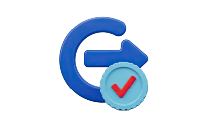 3D Render of Refresh and Verified Icon