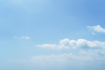 Beautiful clouds during spring time in a Sunny day. Blue sky and white fluffy clouds