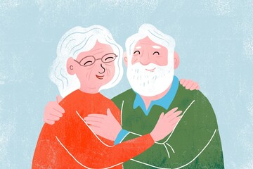 Happy elderly couple