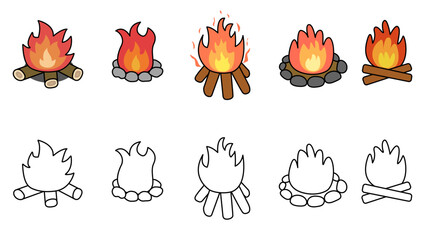 모닥불(캠프+캠핑+캠프파이어+불+나무)