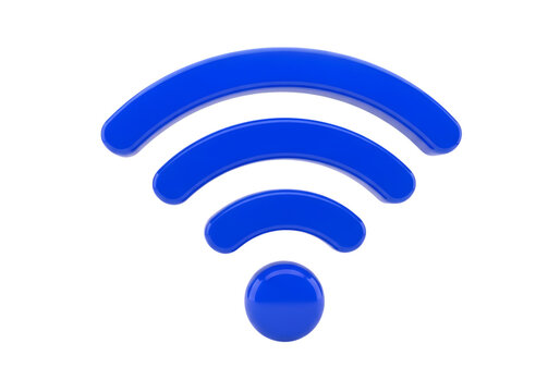 Blue wifi signal icon isolated on transparent background - Powered by Adobe