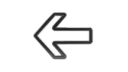 Glossy Black Arrow Icon Pointing Left