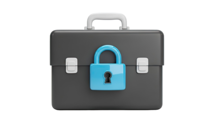 Secure Briefcase with Blue Lock
