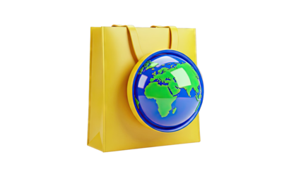 Shopping Bag with Earth Icon