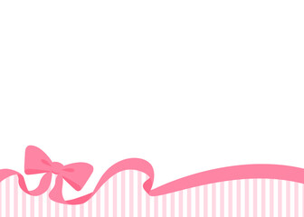 リボンのデコレーションフレーム、ストライプ柄の背景