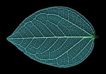 Cool Dark Botanical Abstract Macro with Leaf Veins