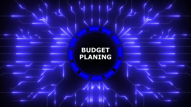 Animated budget planning concept depicting financial strategies and technological integration, 4k video