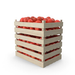 crates of tomatoes isolated