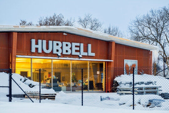 Yorkville, New York - Jan 5, 2026: Close-up view of D.W. Hubbell & Sons Galvanizing Building Exterior. Hubbel has the Biggest Kettle in New York State at 38.5 ft Long, 5.5 ft Wide, 6 ft Deep.