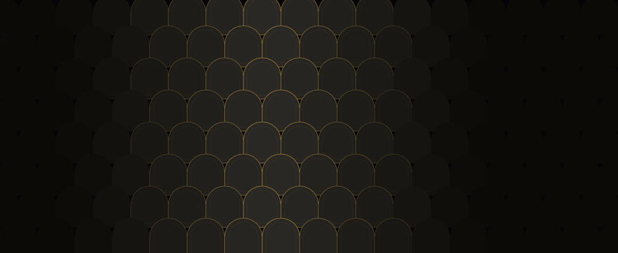 3D Art Deco Gatsby Pattern Background with Opaque Gold Interlocking Arches