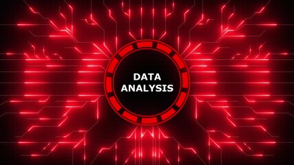 Glowing data analysis concept with futuristic circuitry and digital visualization display, 4k video - Powered by Adobe