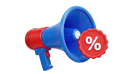 Megaphone with Percentage Sign