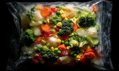 Bag of Fresh Frozen Mixed Vegetables - Broccoli, Carrots, Peas, Corn