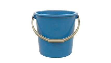 Blue Plastic Bucket with Metal Handle