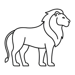 Minimalist Lion Outline Vector Icon for Wildlife and Nature Branding