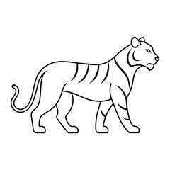 Minimalist Tiger Outline Vector Icon for Safari and Wildlife Branding
