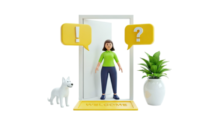 Welcome Mat and Friendly Greeting