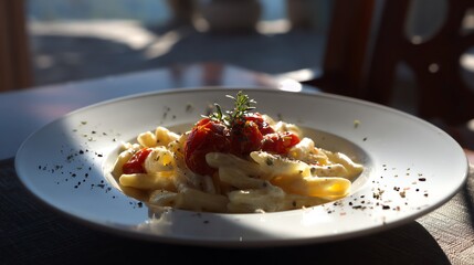 Elegant Creamy Pasta with Cherry Tomatoes and Herbs