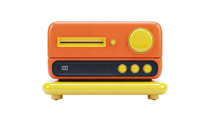 Retro Orange and Yellow Gaming Console