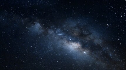 Fototapeta premium A view of the luminous Milky Way galaxy stretching across the dark starry night sky showcasing celestial wonders