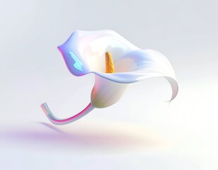 A pearlescent calla lily against a soft gradient background