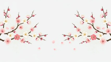 Plum blossoms with transparent background