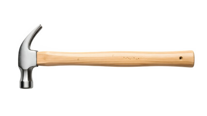 Hammer With Wooden Handle Used for Construction Work, isolated on white or transparent background. PNG