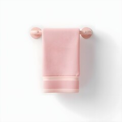 Towel Hanging on Rack 3d rendering isolated on white background cartoon plastic style icon