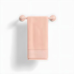 Towel Hanging on Rack 3d rendering isolated on white background cartoon plastic style icon