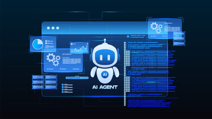 AI workflow automation artificial intelligence. ai agent network diagram dashboard machine learning flow process and automation system.