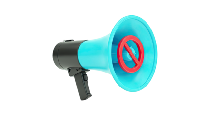 Blue Megaphone with No Symbol
