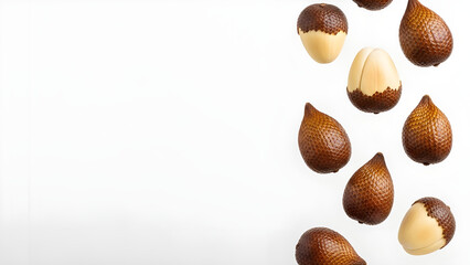 Fresh Snakefruits Isolated With Copy Space