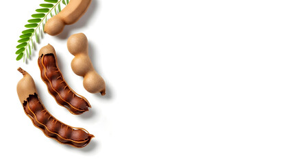 Fresh Tamarinds Isolated With Copy Space