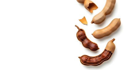 Fresh Tamarind Isolated With Copy Space