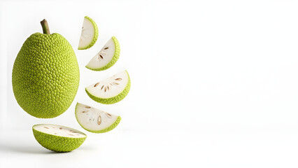 Fresh Breadfruit Isolated With Copy Space