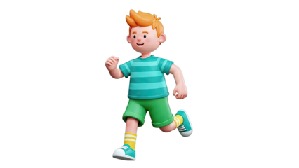 3D Cartoon Boy Running