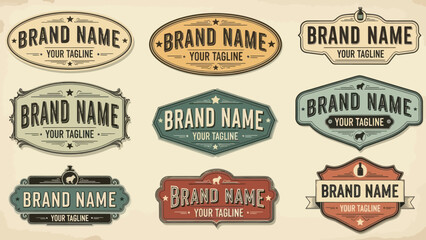 Fototapeta premium Collection of Vintage Style Brand Labels.
