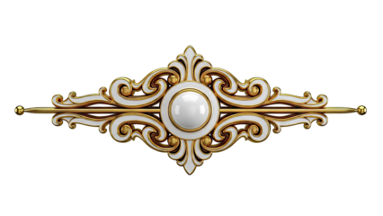 Ornate Gold and White Decorative Element